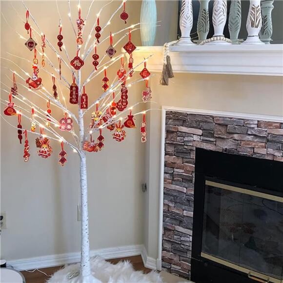 Lighted Birch Tree 6 Feet 96 LED for Home Wedding Festival Party - Picture 4 of 8